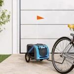 Fahrradanh&auml;nger Hunde Blau Und Grau Oxford-gewebe Und Eisen Vidaxl