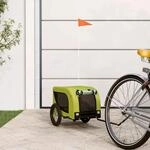 Fahrradanh&auml;nger Hunde Gr&uuml;n Und Schwarz Oxford-gewebe & Eisen - Vidaxl
