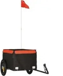 Fahrradanh&auml;nger Schwarz Und Orange 30 Kg Eisen - Vidaxl