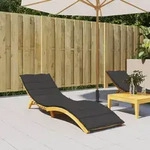 Sonnenliegen-auflage Schwarz 200x70x3 Cm Oxford-gewebe Vidaxl