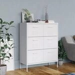 Vidaxl Schubladenschrank Wei&szlig; 80x35x101,5 Cm Stahl