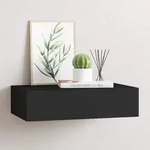 Wandregal Mit Schublade Schwarz 40x23,5x10 Cm Mdf Vidaxl