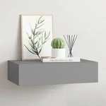 Wandregal Mit Schublade Grau 40x23,5x10 Cm Mdf Vidaxl