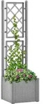 Garten-hochbeet Mit Spalier Und Selbstbew&auml;sserungssystem Grau Vidaxl