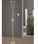 Led Deckenfluter Arizona Mit Leselampe & Dimmer 180cm Hoch, Messing