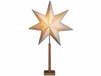 Weihnachtsstern beleuchtet stehend Star 232-07 Karo Stern auf Holzständer/Papier