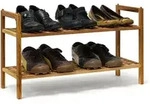 Relaxdays - Schuhregal Stapelbar, Hxbxt:40,5x69x26cm, 2 Ablagen F&uuml;r 6 Paar, Holz,