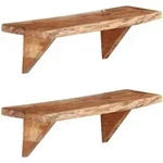 Wandregale 2 Stk. 60 X 20 X 18 Cm Massivholz Akazie Vidaxl