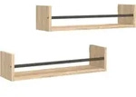 Wandregale Mit Stangen 2 Stk. Sonoma-eiche 60x16x14 Cm Vidaxl