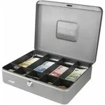 Hmf - 10019-09 Geldkassette M&uuml;nzeinsatz Scheinf&auml;cher, 30 X 24 X 9 Cm, Silber