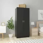Kleiderschrank Schwarz 80x52x180 Cm Holzwerkstoff - Vidaxl