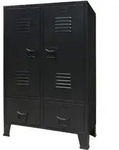 Kleiderschrank Metall Industrie-stil 67 X 35 X 107 Cm Schwarz - Vidaxl