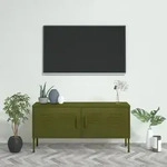 Tv-schrank Olivgr&uuml;n 105x35x50 Cm Stahl - Vidaxl