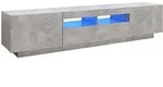 Tv-schrank Mit Led-leuchten Betongrau 180x35x40 Cm Vidaxl