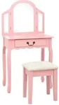 Schminktisch Mit Hocker Rosa 65x36x128 Cm Paulownia-holz Mdf - Vidaxl