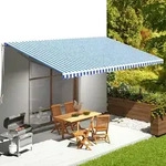 Markisenbespannung Blau Und Wei&szlig; 6x3,5 M - Vidaxl