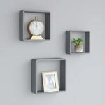 W&uuml;rfelregale 3 Stk. Grau Mdf Vidaxl