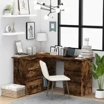 Eckschreibtisch R&auml;uchereiche 145x100x76 Cm Holzwerkstoff - Vidaxl
