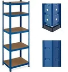 Schwerlastregal, Hbt 180x60x45 Cm, Bis 500 Kg, 5 Ebenen, Keller, Garage, Lagerregal