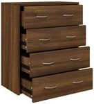 Kommode Mit 4 Schubladen 60x30,5x71 Cm Braun Eichen-optik Vidaxl