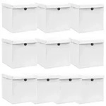 Aufbewahrungsboxen Mit Deckeln 10 Stk. Wei&szlig; 32x32x32 Cm Stoff - Vidaxl