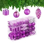 Relaxdays Weihnachtskugeln 72er Set, Glitzernde, Matte & Gl&auml;nzende Baumkugeln,