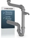 Eco-save Ks Raumspar-sp&uuml;ltisch-r&ouml;hrensiphon, Grau, 1 1/2'ig X 50 Mm, Mit 3/4'