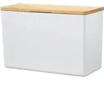 Baboo Xl Badorganizer Mit Bambus-deckel, Matt-wei&szlig; - Bad-aufbewahrungsbox Zur