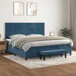 Boxspringbett Mit Matratze Dunkelblau 200x200 Cm Samt Vidaxl
