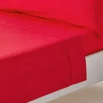 Homescapes - Bettlaken Ohne Gummizug Rot, Fadendichte 200, 230 X 255 Cm