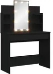 Schminktisch Mit Led-leuchten Schwarz 96x40x142 Cm Vidaxl