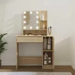 Schminktisch Mit Led Sonoma-eiche 86,5x35x136 Cm - Vidaxl