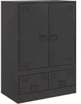 Highboard Schwarz 67x39x95 Cm Stahl Vidaxl