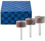 Pferd - F&auml;cherschleifer-set 3-tlg. Korund &Oslash; 30x15 Mm Schaft-&oslash; 6 Mm A60, 80,120