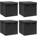 Aufbewahrungsboxen Mit Deckeln 4 Stk. Schwarz 32x32x32 Cm Stoff Vidaxl