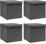 Aufbewahrungsboxen Mit Deckeln 4 Stk. Grau 32x32x32 Cm Stoff Vidaxl