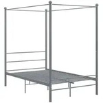 Himmelbett Grau Metall 140x200 Cm Vidaxl
