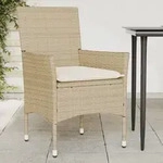 Vidaxl - Gartenst&uuml;hle Mit Kissen 2 Stk. Beige Poly Rattan