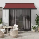 Markise Manuell Weinrot 350x250 Cm - Vidaxl