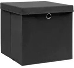 Vidaxl Storage Boxes With Covers 4 Pcs 28x28x28 Cm Black
