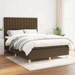 Boxspringbett Mit Matratze Dunkelbraun 140x200 Cm Stoff Vidaxl