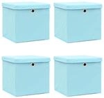Aufbewahrungsboxen Mit Deckeln 4 Stk. 28x28x28 Cm Babyblau Vidaxl