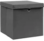 Aufbewahrungsboxen Mit Deckeln 10 Stk. Grau 32x32x32 Cm Stoff Vidaxl
