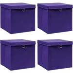 Aufbewahrungsboxen Mit Deckeln 4 Stk. Lila 32x32x32 Cm Stoff Vidaxl