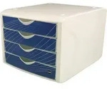 Helit - Schubladenbox The Chameleon 4 Schubladen Din A4 Din C4 Polypropylen