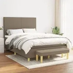 Boxspringbett Mit Matratze Taupe 140x200 Cm Stoff Vidaxl