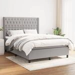 Boxspringbett Mit Matratze Hellgrau 140x190 Cm Stoff Vidaxl