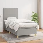 Boxspringbett Mit Matratze Hellgrau 90x200 Cm Stoff Vidaxl