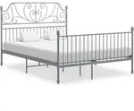 Vidaxl Bettgestell Grau Metall 140x200 Cm
