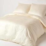 Homescapes - Bettw&auml;sche Set 100% Bio Baumwolle Fadenzahl 400, 150 X 200 Cm, Creme